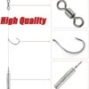 Dr.Fish 10 Pack Drog Shot Rig/ Texas Rig with Rolling Barrel Swivel Hook Leader Bullet Sinker Snell Fluorocarbon Fishing Line Sinker Plastic Worm for Bass Fishing Wacky Freshwater - Image 4