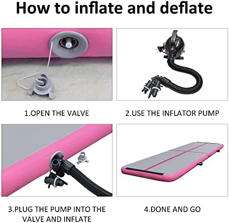 Jospolf Air Tumbling Mat Tumble Track,10ft/13ft/16ft/20ft Inflatable Gymnastics Air Mat for Gymnastics Training/Home Use/Yoga/Water Gymnastics Track With Pump - Image 5