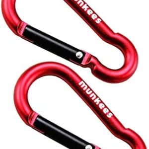munkees 2-Pack 8-Shaped Carabiner Clips Keychain, Spring Snap Caribeener, Aluminum Buckle Hook Accessories