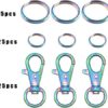 Rainbow Swivel Clasp Swivel Hook with Key Rings Clip Hook Snap Hook Keychain 75 pcs Hardware Accessories for Purse DIY - Image 3