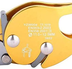 REOUG Self-Braking Stop Descender for 11-12.5mm Rope Clamp Grab Rescue Rappel Ring Climbing Gear