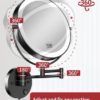 Gospire 9” Wall Mounted Lighted Makeup Vanity Mirror with 3 Color Lights & Stepless Dimming, 1X/10X Magnifying LED Double Sided Bathroom Touch Sensor Extendable Arm 360° Swivel Shaving Cosmetic Mirror - Image 5