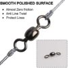 Barrel Swivels Fishing Tackle Kit, 300pcs Crane Ball Bearing Fishing Swivel with Solid Ring Black Stainless Steel Fishing line Hook Connector Fishing Gear Accessories for Saltwater Freshwater - Image 5