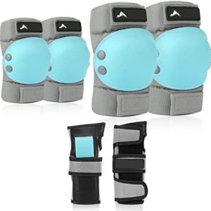 GIEMIT Knee Pads for Kids 6-13 Years Old, Knee Pads Elbow Pads Wrist Guards 3 in 1 Protective Gear Set for Roller Skates Cycling Skateboard Scooter Boys Girls Youth Junior