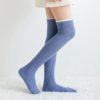 Comfortable Socks Women's Fuzzy Thigh-High Stockings Winter Warm Over Knee Over Knee High Long Socks Fluffy Fleece (Blue, One Size) - Image 3