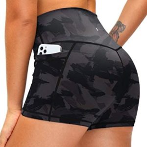 Women's High Waist Yoga Shorts with Side Pockets Tummy Control Running Gym Workout Biker Shorts for Women 8" /3"