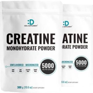 2 Pack Creatine Monohydrate Powder 300 Grams (10.6oz), Unflavored | Pure | Micronized Creatine Powder, 5000mg Per Serving, 2 Month Supply, Vegan | Keto, Non-GMO, No Filler, No Additives - 60 Servings