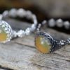 Mood Ring DAISY CHAIN 10mm ROUND in solid Sterling Silver with GLASS Mood 10mm Mood Ring - Image 4