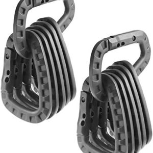 IEBUOBO Black Tactical Carabiner Keychain Hard Polymer Carabiners D Rings Light Weight Spring Snap Gear Clip Utility Hooks Backpack Hanging Buckle for Outdoor Travelling Camping Hiking Fishing 12 Pack