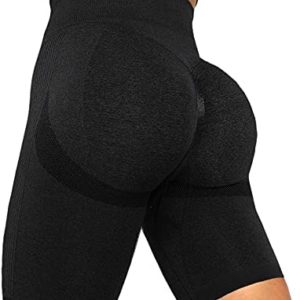 FITTOO Women's Seamless Scrunch Butt Lift Biker Shorts High Waist Booty Contour Workout Yoga Gym Shorts