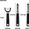 Rainspire 3-Piece Peeler Set, Premium Swivel Vegetable Peeler, Kitchen Gadgets Apple Peeler Potato Peeler Veggie Peeler Fruit Peeler, Dishwasher Safe Kitchen Accessories, Black - Image 5
