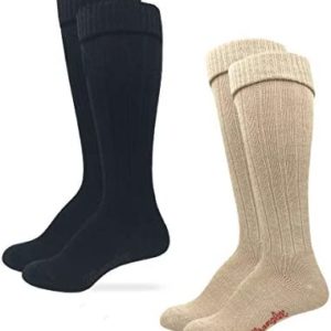 Wrangler Womens Knee High Turn Cuff Top Boot Socks 2 Pair Pack