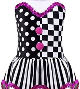 YOOJIA Girl's Clown Costume Dance Leotard Dress Halloween Kids Circus Ringmaster Tutu Dress Carnival Dancewear
