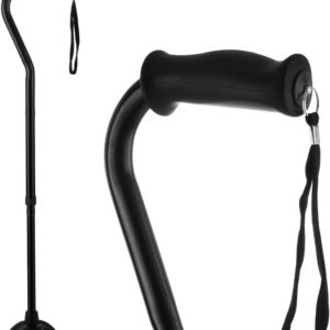 LIXIANG Folding Walking Cane Lightweight Adjustable Canes and Sturdy Offset Walking Sticks with Carrying Strap for Elderly Men and Women