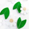 Pinkblume 30ft Felt Daisy Garland White Flowers Banner with Green Leaves Artificial Craft Fake Flowers Hanging Garland for Spring Decor Easter Day Wedding Party Bridal Shower Window Decorations - Image 3