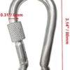 YCLOVE 4 PCS 3" Carabiner Hooks Clips Hammock Locking Carabiner Heavy Duty 500LBS Screw Spring-Loaded Gate Snap Gear Clip Utility Hooks Backpack Hanging Buckle for Camping Hiking Fishing Sliver Color - Image 5