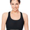 Hanes Sport Women's Racerback Compression Sports Bra Black - Image 2