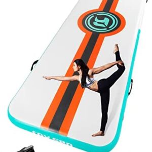 RAYSEA Air Tumbling Track Mat, 10ft Inflatable Air Gymnastics Mat, Inflatable dock, With electric pump