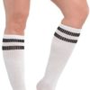 Striped Knee High Socks - One Size, White, 2 Pcs. - Image 3