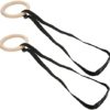 SUNGOOYUE 1 Pair of Adjustable Buckle Straps, 330-Pound Wooden Belt Gymnastics Rings, Pull-Up Training Rings, Suitable for Fitness - Image 6