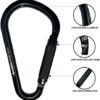 S.E.PEAK 22kN Auto Locking Ladder Hook, Professional Heavy Duty Lightweight Carabiner for Outdoor Tower Climbing, Aerial Work, Rescue, Large D Ring Clip w/ Huge Opening Gate/5000lbs, CE Certified - Image 3