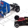 Auto World Xtraction Racing Rig Peterbilt 359 w/Trailer Snake II vs. Mongoose II (Flamethrower) HO Scale Slot Car - Image 3