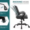 Office Chair, Desk Chair Mid Back Computer Chair Ergonomic Office Chair Mesh Computer Desk Chair with Lumbar Support Armrest, Executive Height Adjustable Swivel Task Chair for Women Adults - Image 4