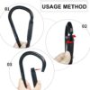 S.E.PEAK 22kN Auto Locking Ladder Hook, Professional Heavy Duty Lightweight Carabiner for Outdoor Tower Climbing, Aerial Work, Rescue, Large D Ring Clip w/ Huge Opening Gate/5000lbs, CE Certified - Image 7