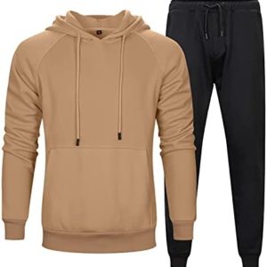 Women's 2 Piece Lounge Sets Outfits Solid Color Sweatsuit Long Sleeve Hoodie Long Pants 2 Piece Outfits Sweatsuit