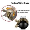 2 inch Antique Brass Ball Casters, Vintage Furniture Caster Wheels, Swivel Spherical Caster, Ball Casters Set of 4 for Furniture, Sofa, Coffee Table, Cabinet, Kitchen Cart - Image 5