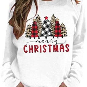 FAMOORE Friends Sweatshirt Women Womens Christmas Print O Neck Sweatshirt Round Neck Fit Pullover Workout Hoodies Women