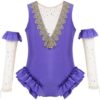 TiaoBug Girls Princess Trapeze Show Costume Halloween Circus Ringmaster Fancy Dress Up Cape Top with Skirt Wristband - Image 4