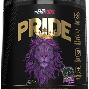 EHPlabs Pride Pre Workout Supplement Powder - Full Strength Pre-Workout Energy Supplement, Sharp Focus, Epic Pumps & Faster Recovery - BlackBerry (40 Servings)