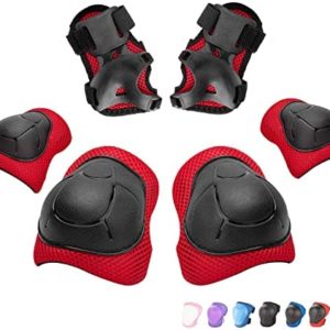 Kids/Youth Knee Pad Elbow Wrist Pads Guards Protective Gear Set for Roller Skates Cycling Bike Skateboard Inline Skatings Scooter Riding Sports,Suitable for Multiple Sports Outdoor Activities