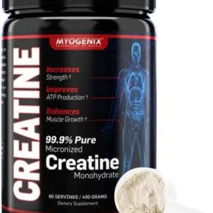 Myogenix Creatine Monohydrate for Muscle Growth | Creatine Powder Nutritional Supplement | Increases Strength | Improves ATP Production | Only Pure Ingredients | 80 Servings / 400G