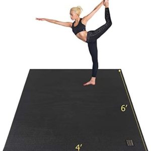 Gxmmat Large Yoga Mat 72"x 48"(6'x4') x 7mm for Pilates Stretching Home Gym Workout, Extra Thick Non Slip Anti-Tear Exercise Mat, Use Without Shoes