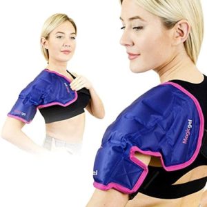 Magic Gel Shoulder Ice Pack - Reusable, Flexible and Long Lasting. Ice Pack for Rotator Cuff Injuries, Bursitis and Swelling. Hot or Cold Therapy Compression Wrap for Left or Right Shoulder - Large