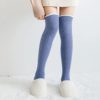 Comfortable Socks Women's Fuzzy Thigh-High Stockings Winter Warm Over Knee Over Knee High Long Socks Fluffy Fleece (Blue, One Size) - Image 4