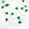 Pinkblume 30ft Felt Daisy Garland White Flowers Banner with Green Leaves Artificial Craft Fake Flowers Hanging Garland for Spring Decor Easter Day Wedding Party Bridal Shower Window Decorations - Image 6