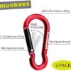 munkees 2-Pack 8-Shaped Carabiner Clips Keychain, Spring Snap Caribeener, Aluminum Buckle Hook Accessories - Image 3