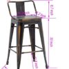 Changjie Furniture Swivel Metal Bar Stool Kitchen Counter Bar Stools Set of 4 (Swivel 30 inch, Distressed Gold Wooden) - Image 8