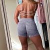 Sogetdo Workout Seamless Camo Shorts for Women Gym High Waist Biker Shorts Booty Running Smile Contour Yoga Shorts - Image 5