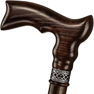 Extra Tall Handmade Walking Cane for Men - Ergonomic Carved Wood Cane Stylish Walking Stick - 39 Inch