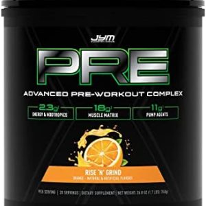 JYM Supplement Science Pre JYM X Rise N' Grind Advanced Pre-Workout Powder Massive Pumps, Citrulline Nitrate, Dynamine, NO3T Betaine, BCAA’s, Nootropics, Creatine, Beta-Alanine,, 20 Servings