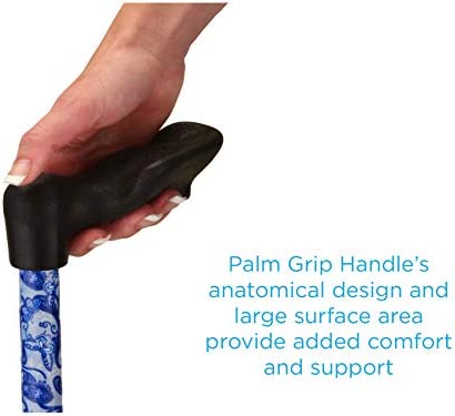 NOVA Medical Products Palm Grip Orthopedic Handle Walking Cane for Right Hand, Lightweight and Adjustable, Color Black - Image 3