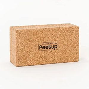 FeetUp The Cork Yoga Block - Ideal for Yoga, Pilates, Meditation, Fitness & Gym - 100% Natural Cork | Vegan, Non-Slip Grip Organic Texture