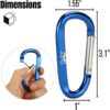 Mr. Pen- Carabiner, 6 pcs, 3 inch Aluminum D Ring Carabiner Clip, Key Chain Clip, Backpack Clips, Carabiner Clip, Key Hook for Pants, Hook Clips, Clip on Keychain, Hooks for Keys, Carabiners - Image 3