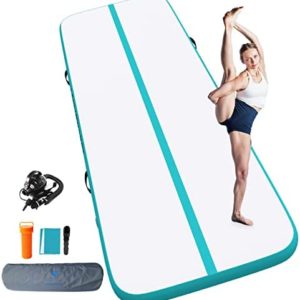 10/13ft inflatable Air Gymnastics Mat Training Mats 4 inches Thickness With Electric Pump for Cheerleading/Yoga/Beach/Home Use/Training