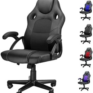 DualThunder Gaming Chairs, Home Office Desk Chairs Clearance, Comfortable Cheap Gaming Office Chairs, Computer Chairs Video Game Chairs, Gaming Chairs for Teens Gamer, Swivel Rolling Chairs, Black