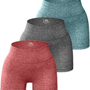 OQQ 3 Piece for Women Yoga Shorts Workout Athletic Seamless High Wasit Gym Leggings